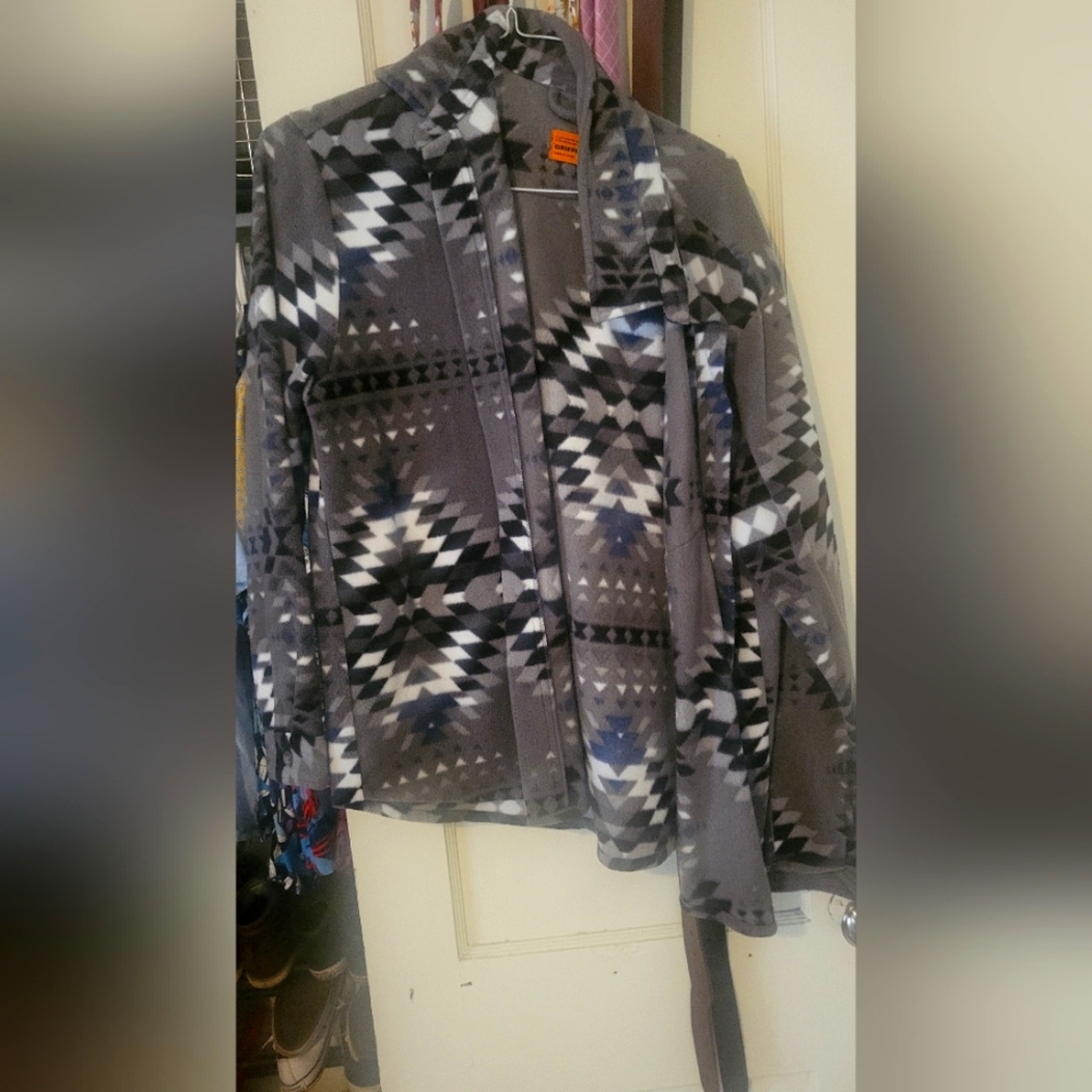 Western aztec men's long sleeve button up